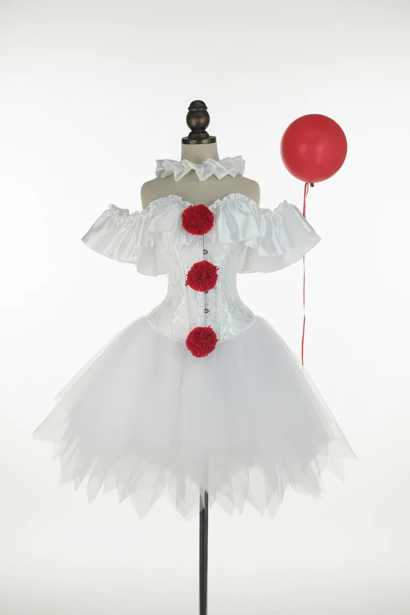 Women's Halloween Clown Cosplay Costume with Skirt-0