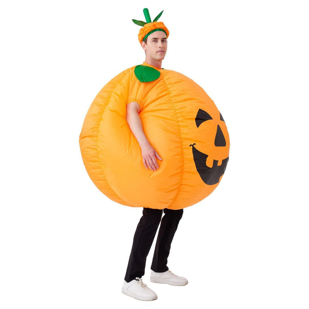 Pumpkin Inflatable Costume Blow up Costume Orange Fancy Dress Adult Jumpsuit Halloween Cosplay Outfit Gift-2