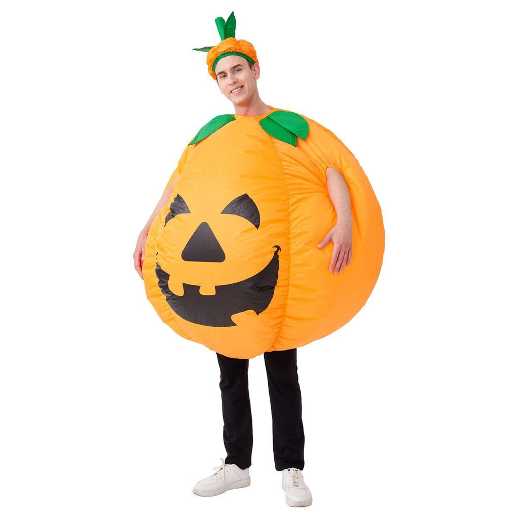 Pumpkin Inflatable Costume Blow up Costume Orange Fancy Dress Adult Jumpsuit Halloween Cosplay Outfit Gift-3