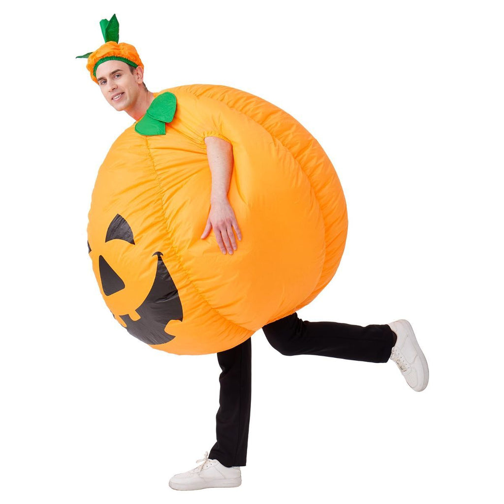 Pumpkin Inflatable Costume Blow up Costume Orange Fancy Dress Adult Jumpsuit Halloween Cosplay Outfit Gift-4