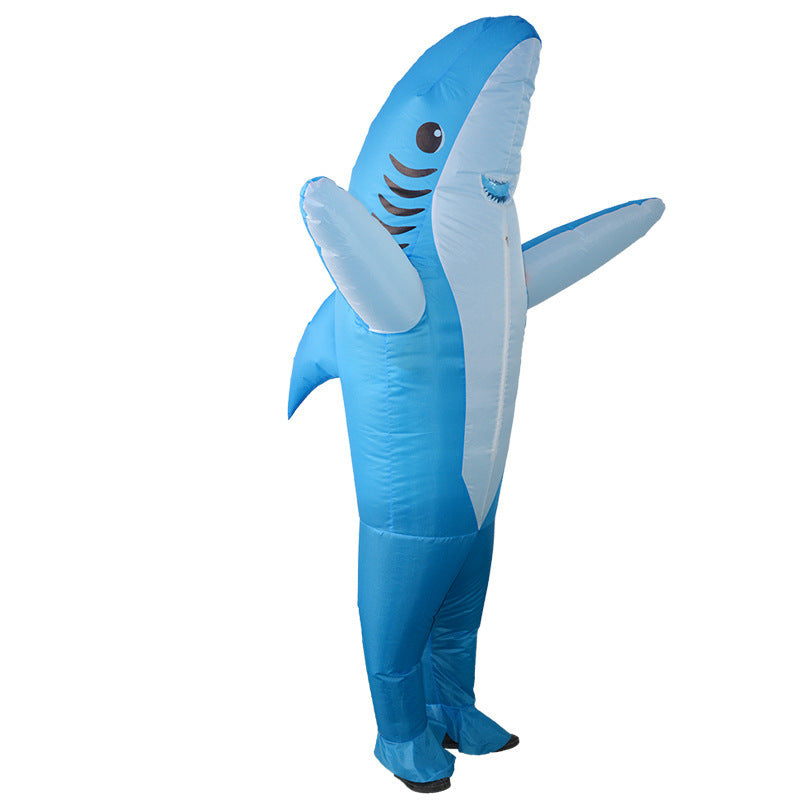 Halloween party costume funny doll inflatable costume Christmas stage performance festival outfit cosplay shark blue Shark blue Adults [150-190cm]-0
