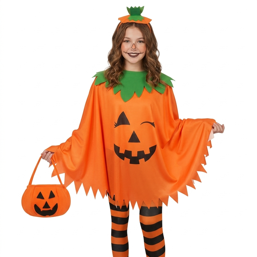 Conjunto de disfraz de calabaza de Halloween para mujer
