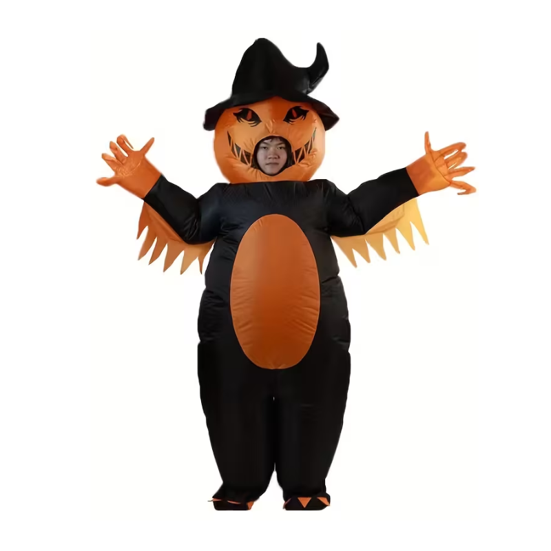 Halloween Pumpkin Inflatable Costume Full-Face Design-0